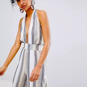 Current Air Halter Striped Jumpsuit